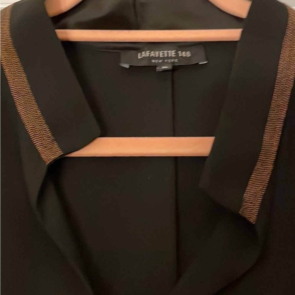 Lafayette 148 New York Black Silk Women's Blouse - Picture 3 of 5